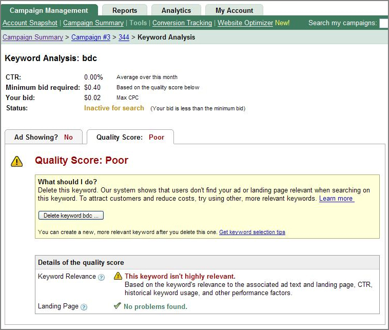 quality score google